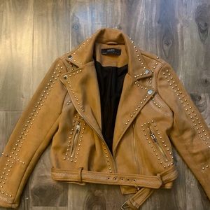 Zara studded faux suede jacket